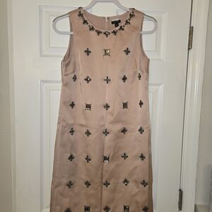 Ann Taylor Embellished Tan Mini Dress